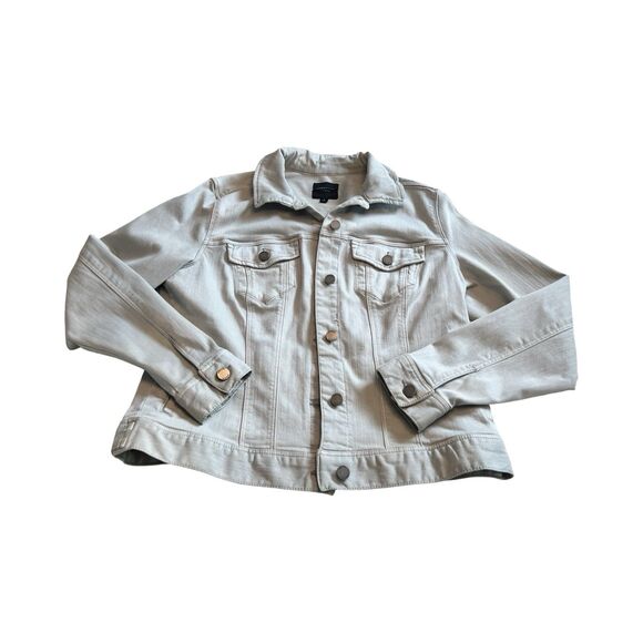 Liverpool Women’s Temma Jean Jacket Gray Classic Denim Jacket Size Large - Picture 1 of 6